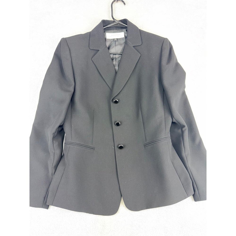 Tahari Arthur S Levine Womens‎ Black 3-Button Structured Blazer Jacket Size 6
